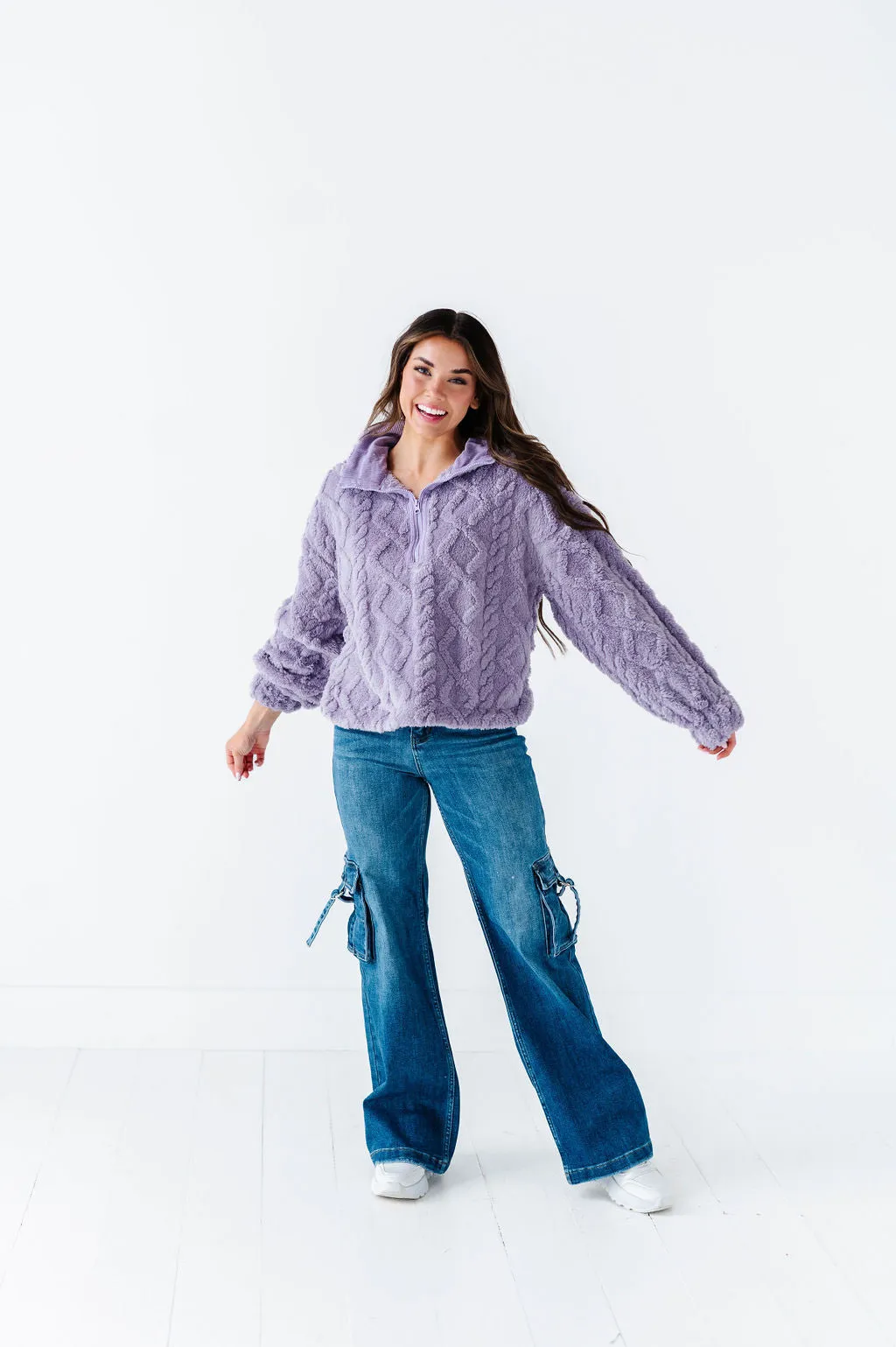 Shelley Bear Hug Pullover in Lavender