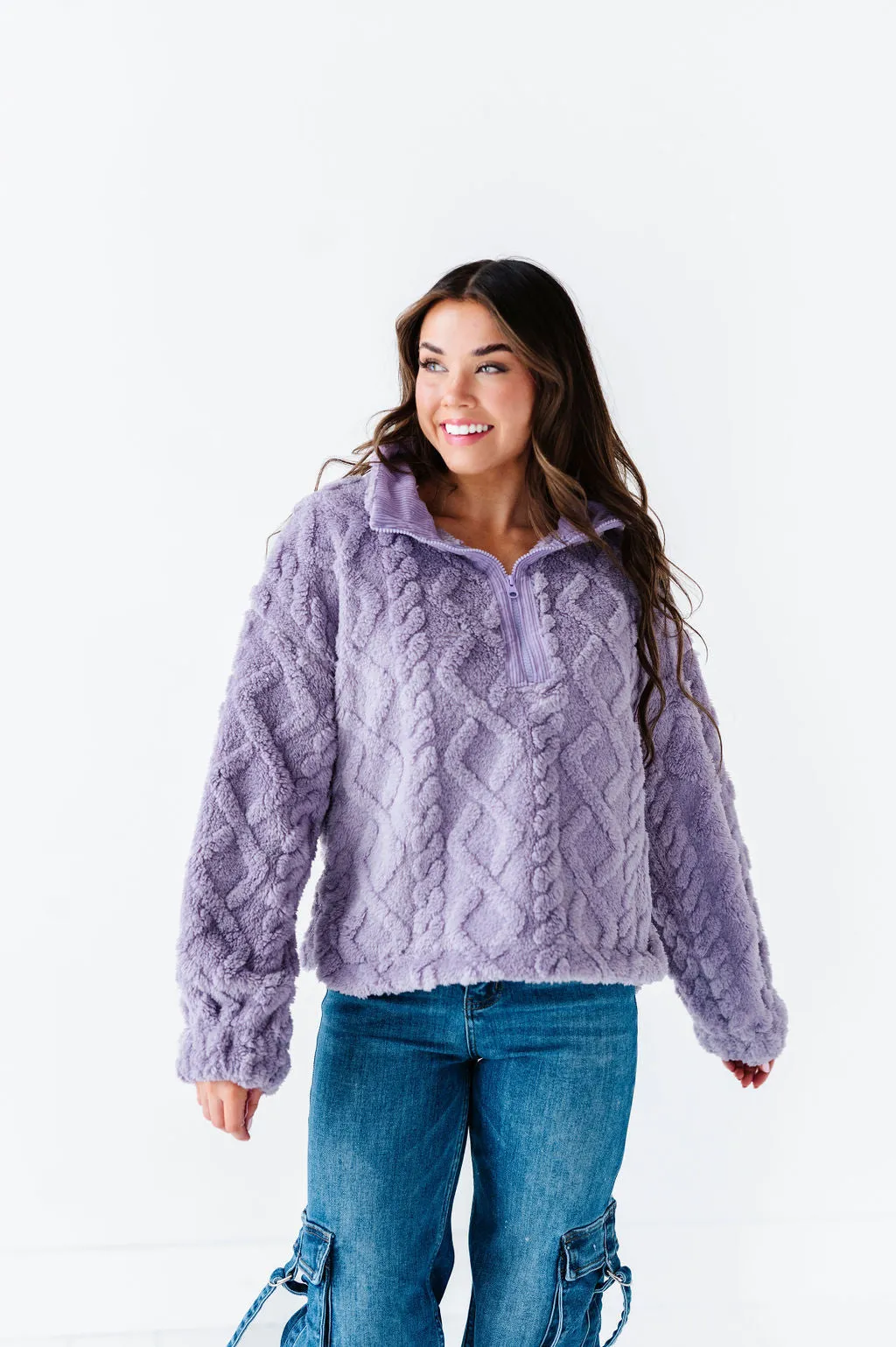 Shelley Bear Hug Pullover in Lavender