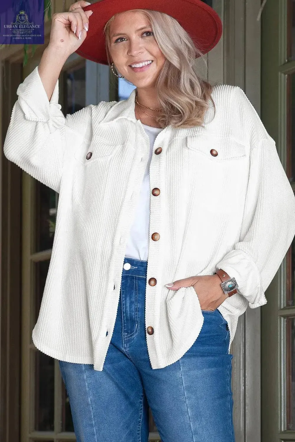 Smoke Gray Drop Shoulder Plus Size Shacket