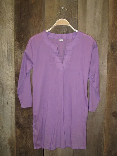 Solid Colors Cotton Tunic Tops