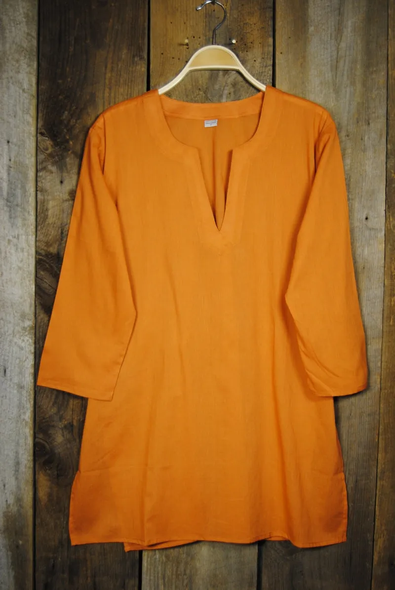 Solid Colors Cotton Tunic Tops