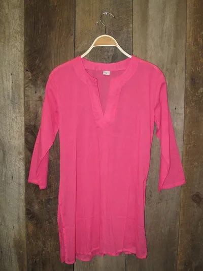 Solid Colors Cotton Tunic Tops