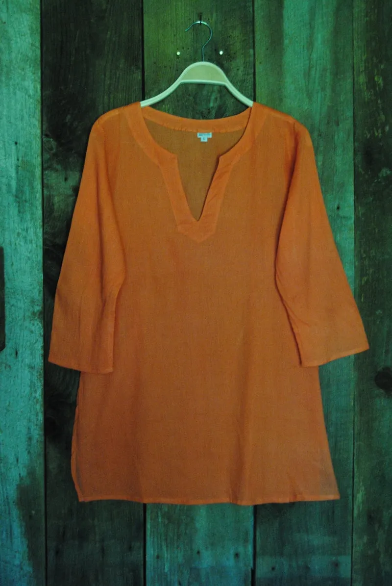 Solid Colors Cotton Tunic Tops