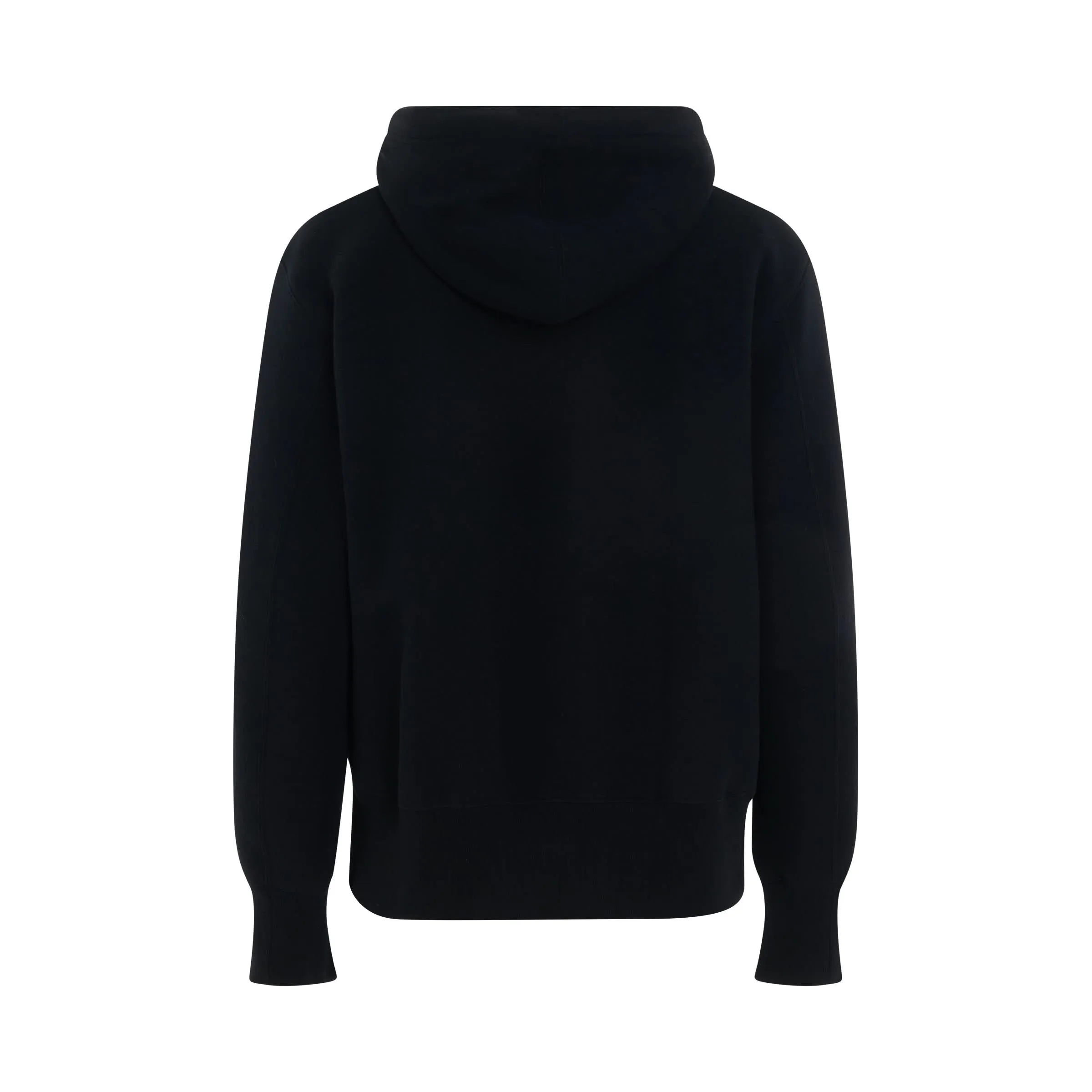 Sponge Sweat Side Zip Hoodie in Black