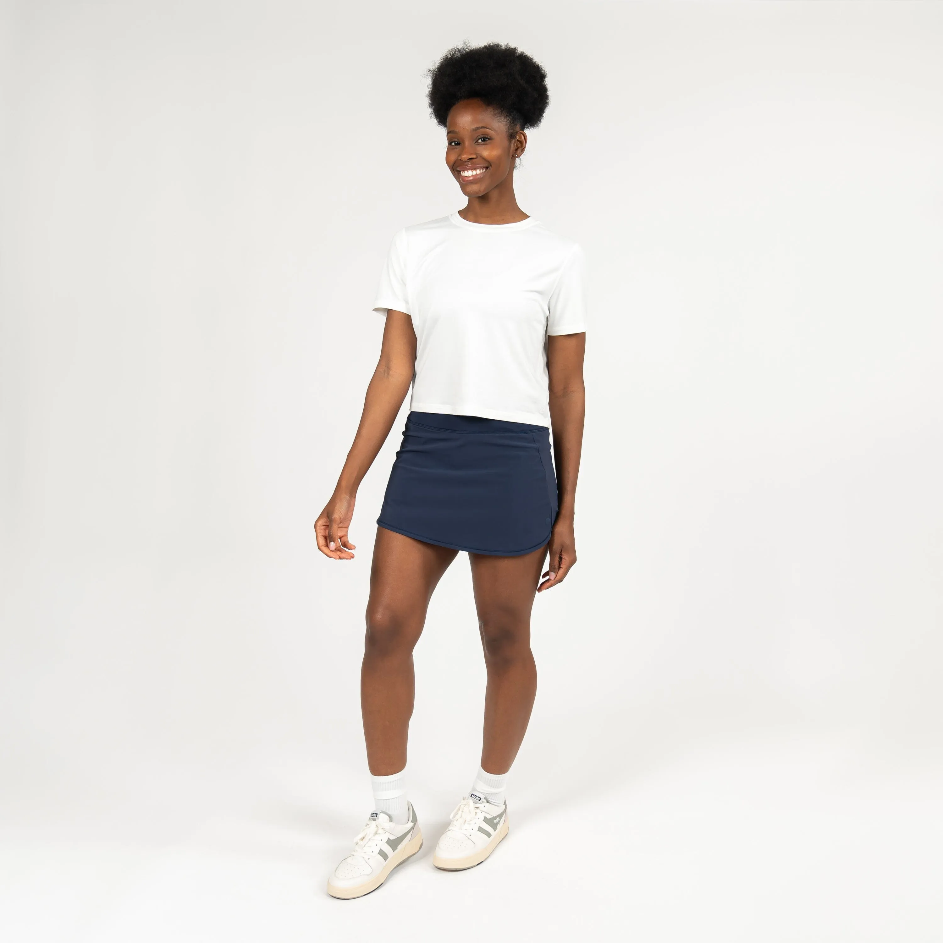 Steffi Active Skort | Solid - Fleet Navy