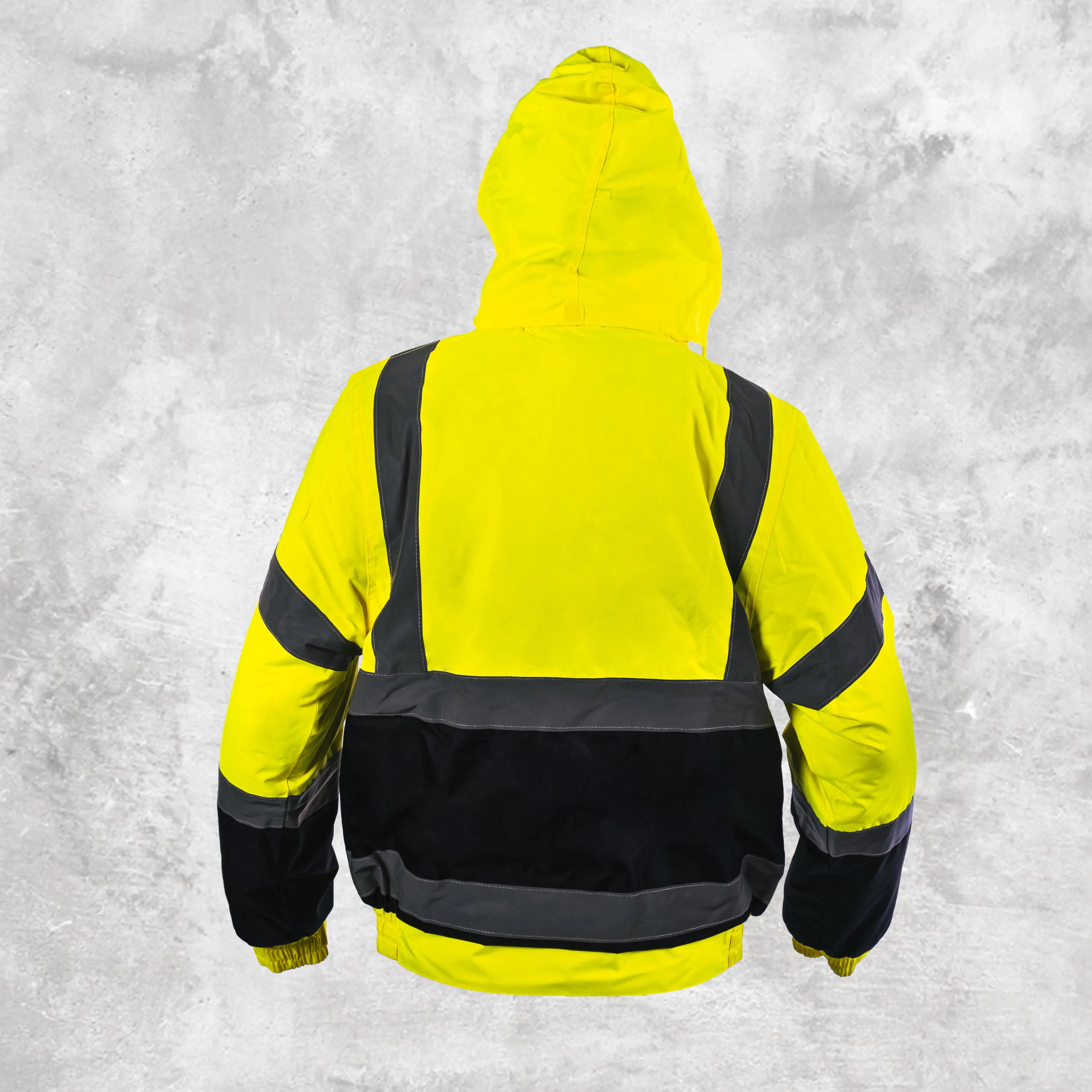 Step Ahead Hi Visibility Yellow/Navy Two Tone Bomber Jacket