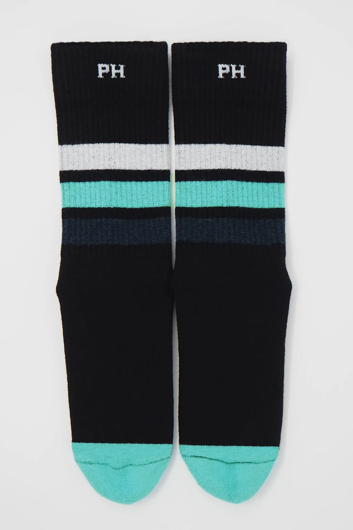 Striped Organic Men's Sport Socks - Black