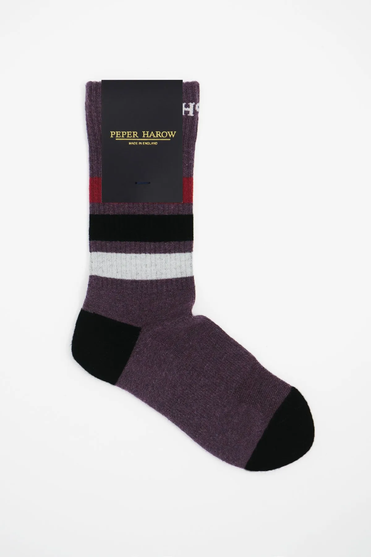 Striped Organic Women's Sport Socks - Mauve