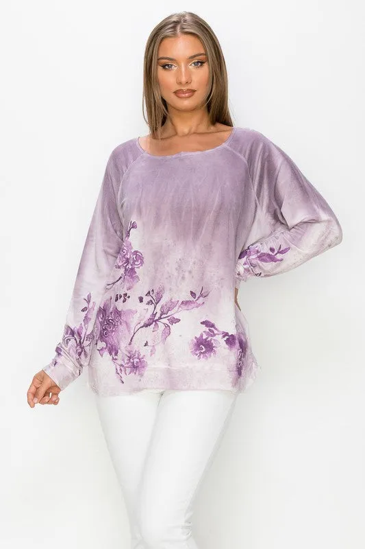 T-Party Purple Passion Print Top