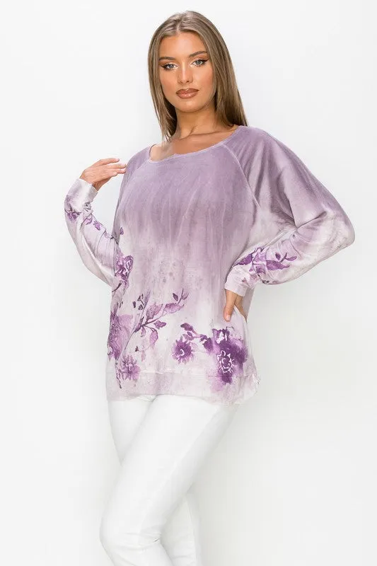 T-Party Purple Passion Print Top