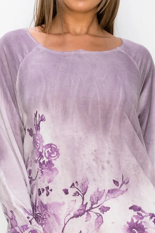 T-Party Purple Passion Print Top