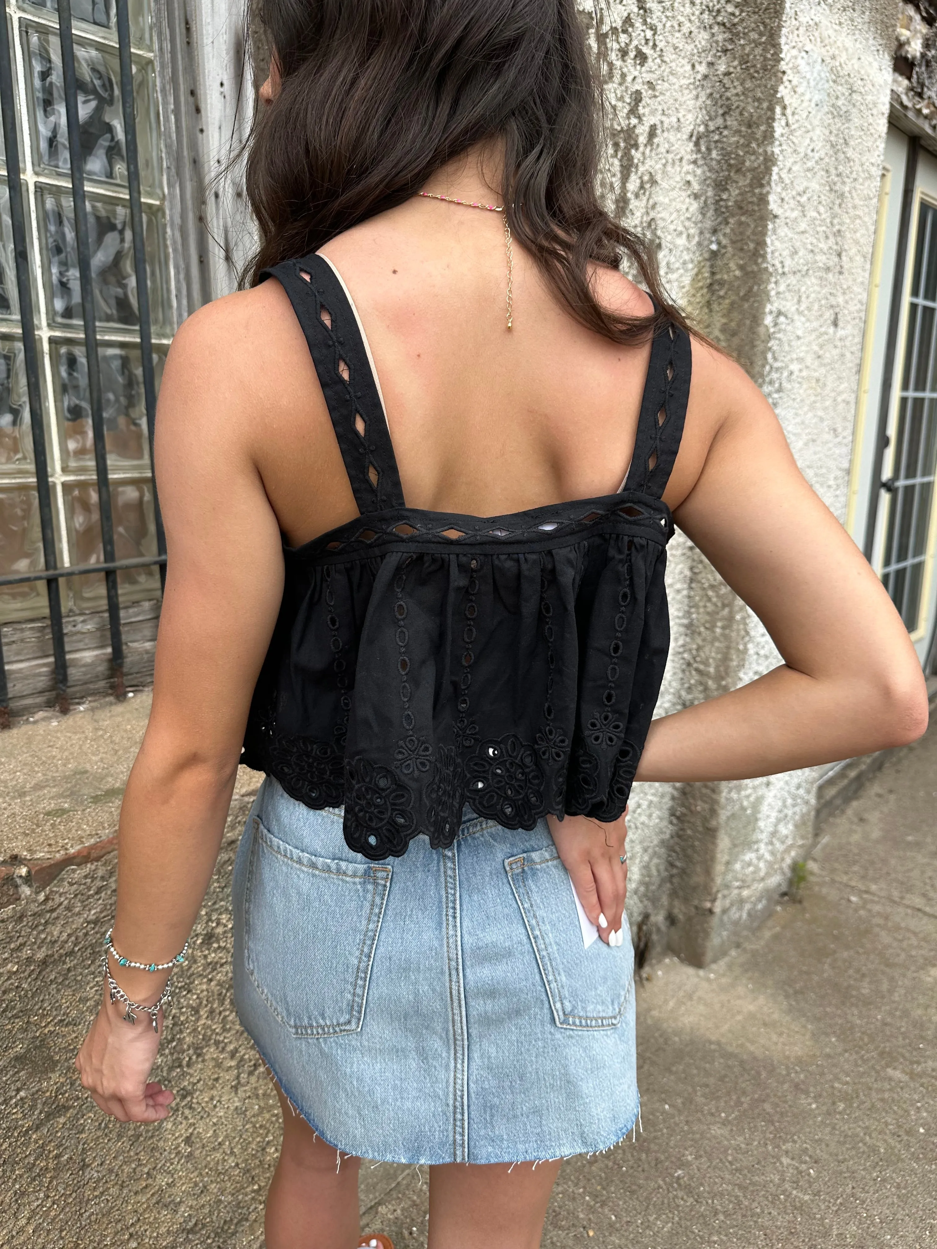 The Evie Eyelet Cami Top