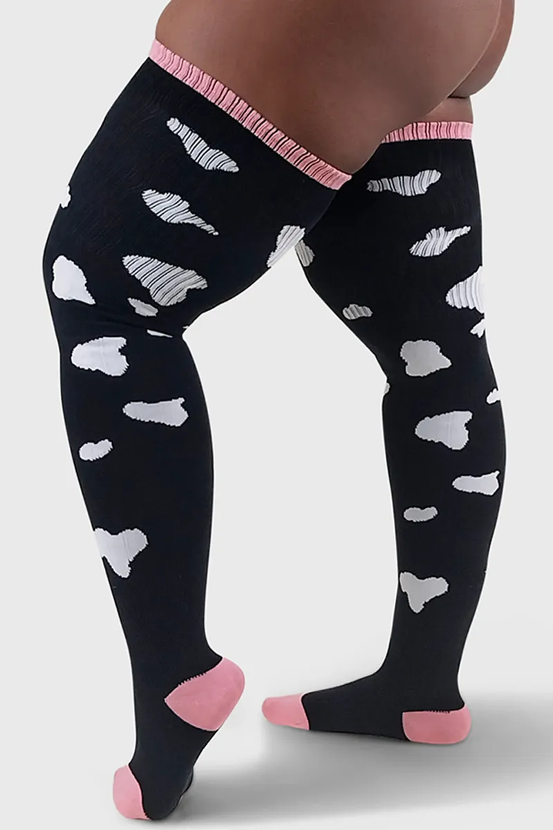 Thunda Tūbbies - Cow Print (Black w/White Spots)