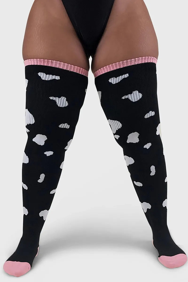 Thunda Tūbbies - Cow Print (Black w/White Spots)