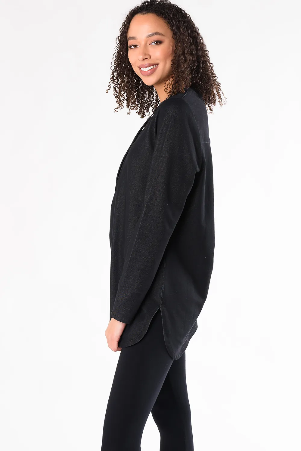 Tina Denim Organic Cotton Tunic - Black Denim