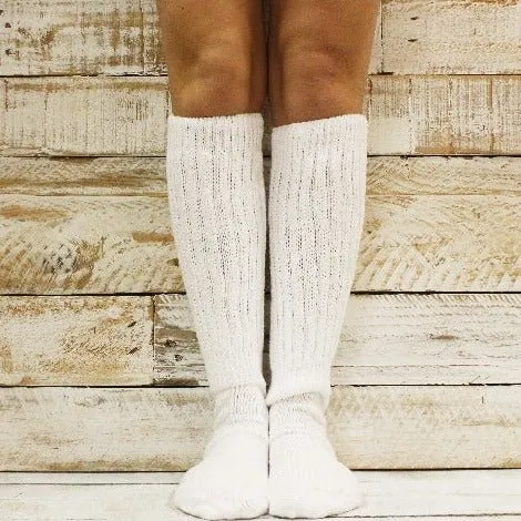 ULTIMATE  cotton  slouch socks 10-13 larger size - white