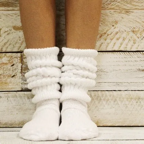 ULTIMATE  cotton  slouch socks 10-13 larger size - white