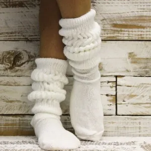 ULTIMATE  cotton  slouch socks 10-13 larger size - white