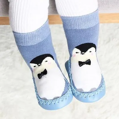 Unisex Baby Cartoon Thick Cotton Winter Sock with Rubber Soles