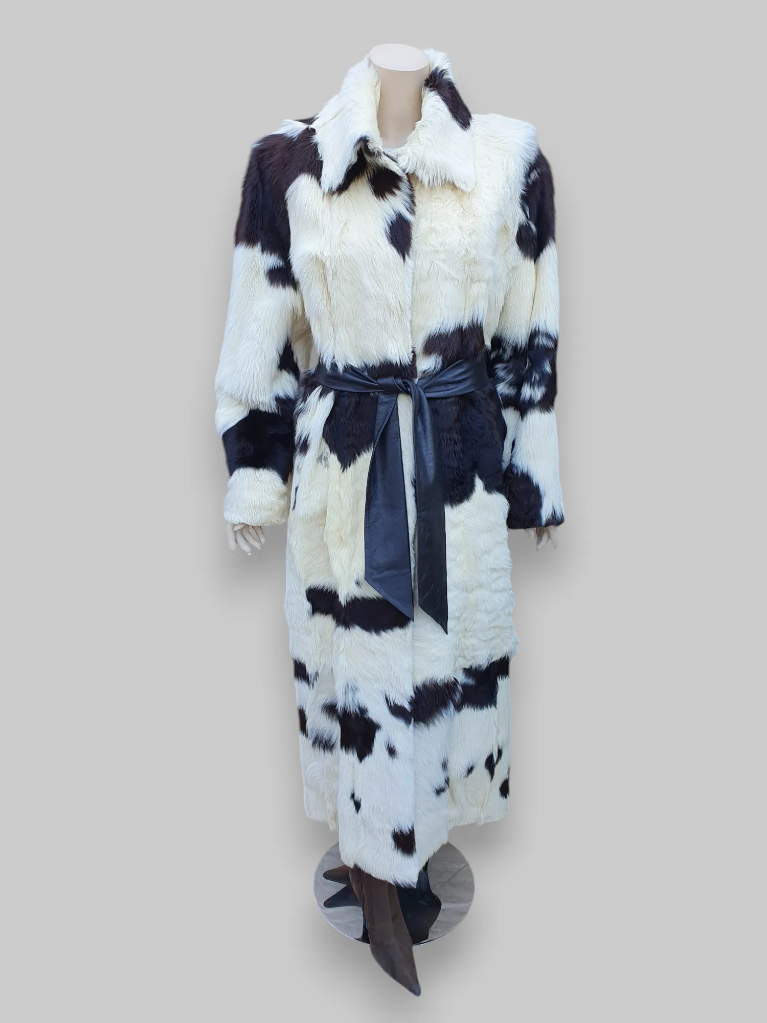 Vintage Brown & White Goat Coat