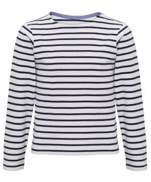 White/Navy - Kids Marinière coastal long sleeve tee