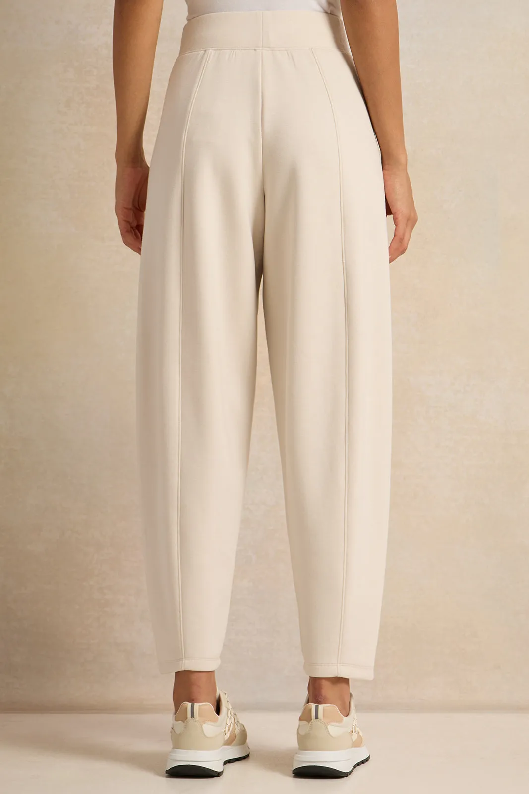 Women Ivory Straight Hem Active Pants