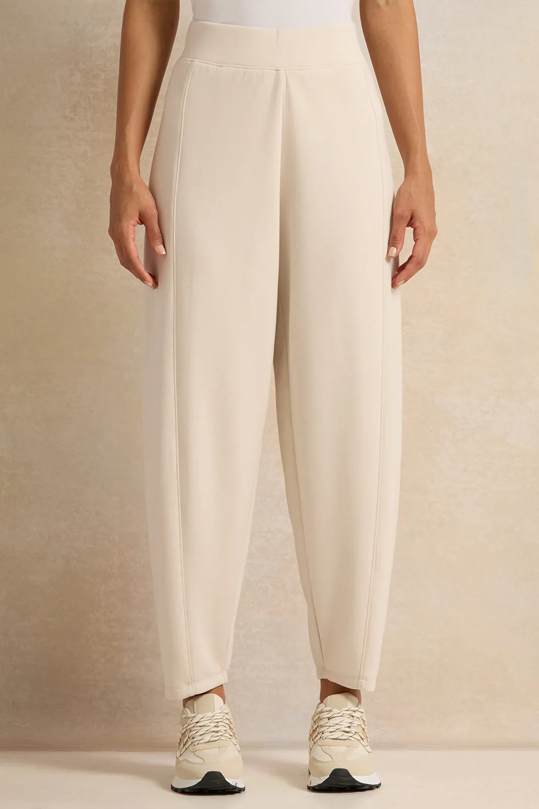 Women Ivory Straight Hem Active Pants