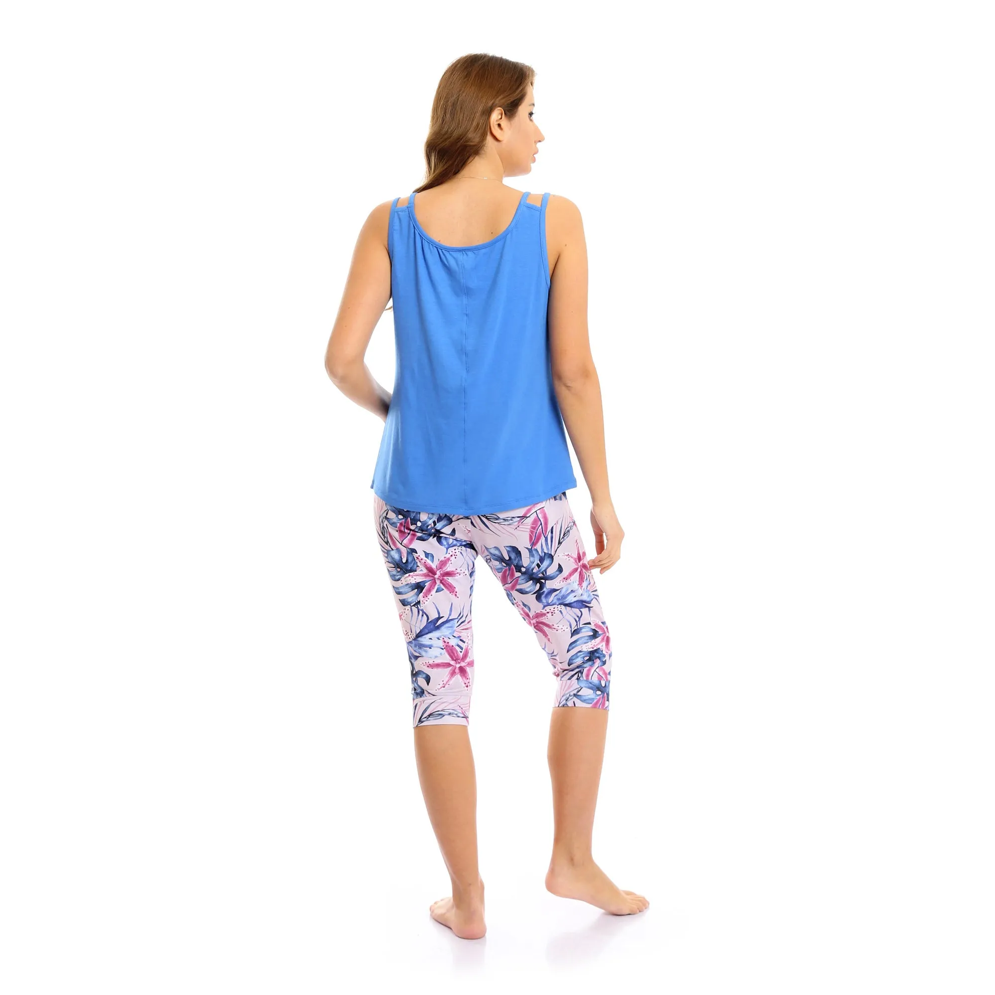 Women's Capri Pajama Set - Blue