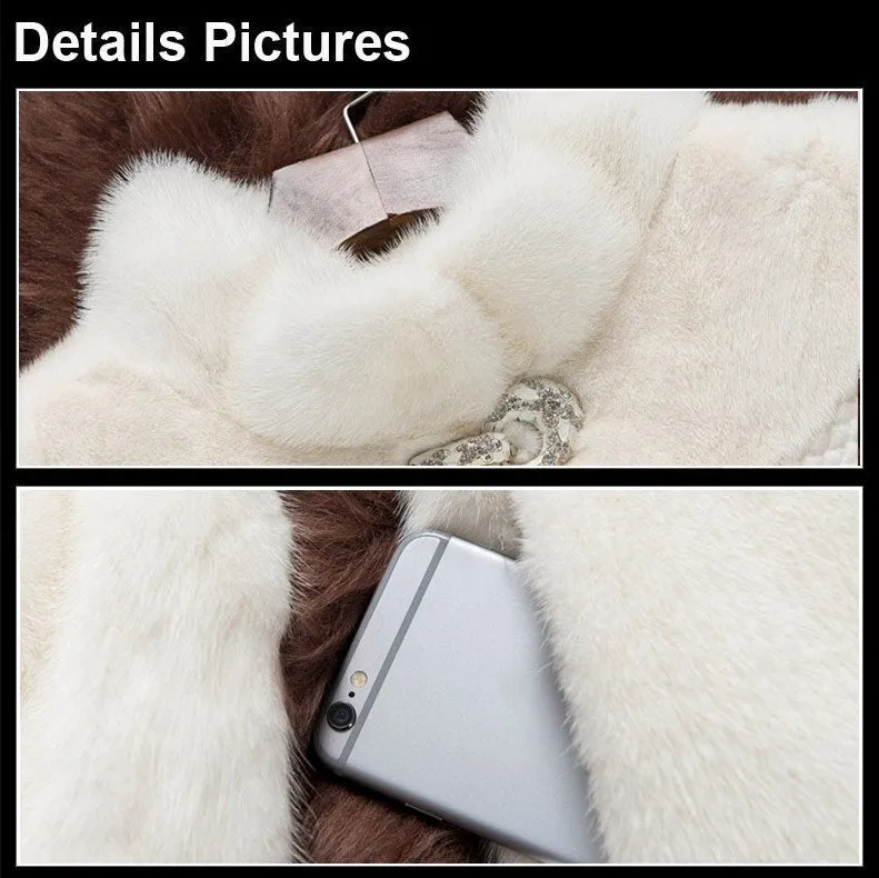 Women's Genuine Mink Fur Coat Women Solid Color Plus Size Warm Jacket 16049